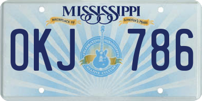 MS license plate OKJ786