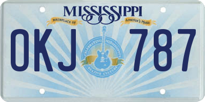 MS license plate OKJ787