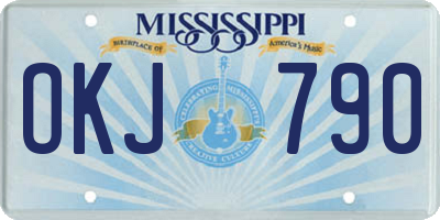 MS license plate OKJ790
