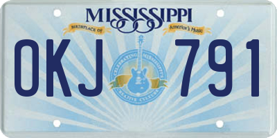 MS license plate OKJ791