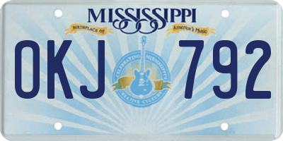 MS license plate OKJ792