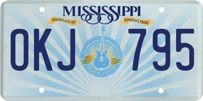 MS license plate OKJ795