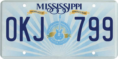 MS license plate OKJ799