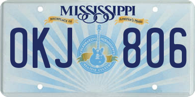 MS license plate OKJ806
