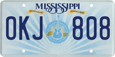 MS license plate OKJ808