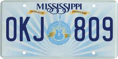 MS license plate OKJ809