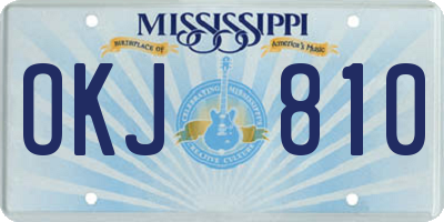 MS license plate OKJ810
