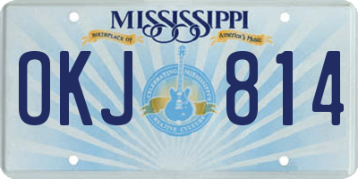 MS license plate OKJ814