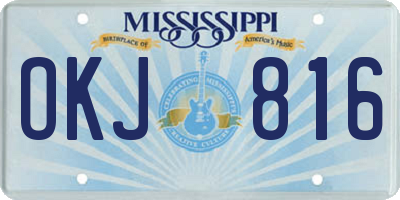 MS license plate OKJ816