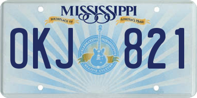MS license plate OKJ821