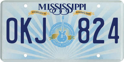 MS license plate OKJ824
