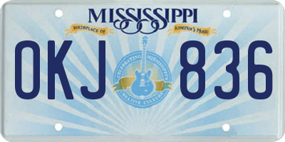 MS license plate OKJ836