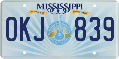 MS license plate OKJ839