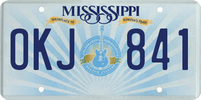 MS license plate OKJ841