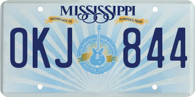 MS license plate OKJ844