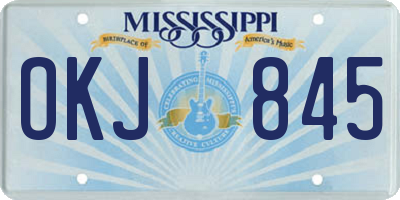 MS license plate OKJ845