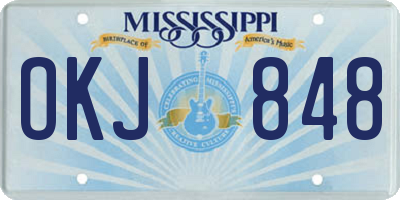 MS license plate OKJ848