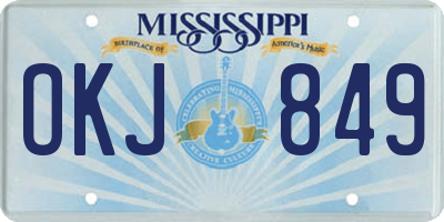 MS license plate OKJ849