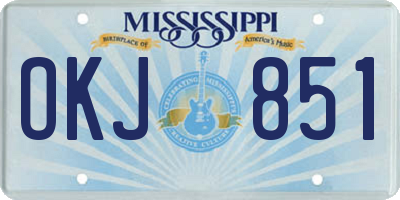 MS license plate OKJ851