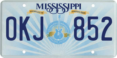 MS license plate OKJ852