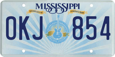MS license plate OKJ854
