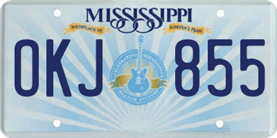 MS license plate OKJ855