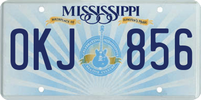 MS license plate OKJ856