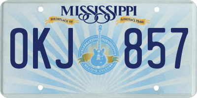 MS license plate OKJ857