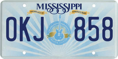 MS license plate OKJ858