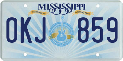 MS license plate OKJ859