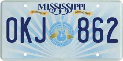 MS license plate OKJ862