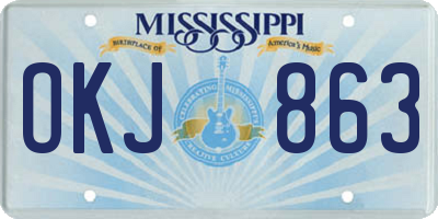 MS license plate OKJ863