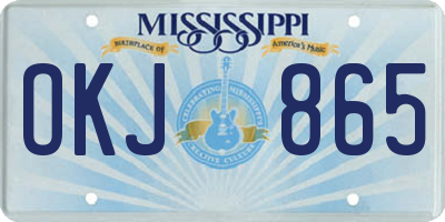 MS license plate OKJ865
