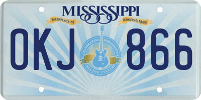 MS license plate OKJ866
