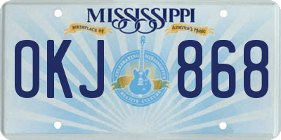 MS license plate OKJ868