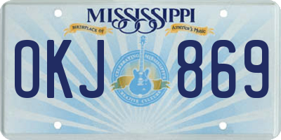 MS license plate OKJ869