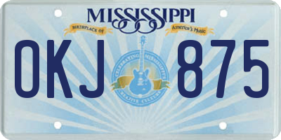 MS license plate OKJ875
