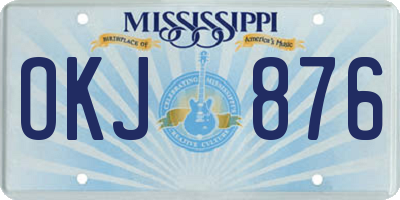 MS license plate OKJ876