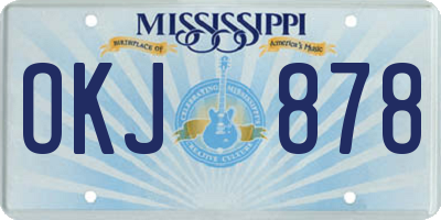 MS license plate OKJ878