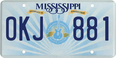 MS license plate OKJ881