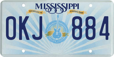 MS license plate OKJ884