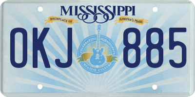 MS license plate OKJ885
