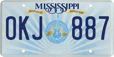 MS license plate OKJ887