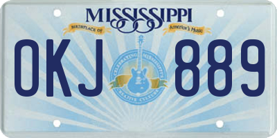 MS license plate OKJ889