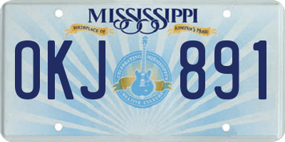 MS license plate OKJ891
