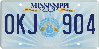 MS license plate OKJ904