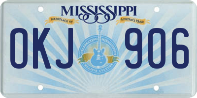 MS license plate OKJ906