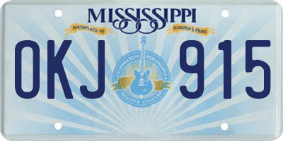 MS license plate OKJ915