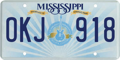 MS license plate OKJ918