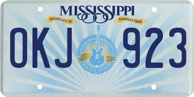 MS license plate OKJ923